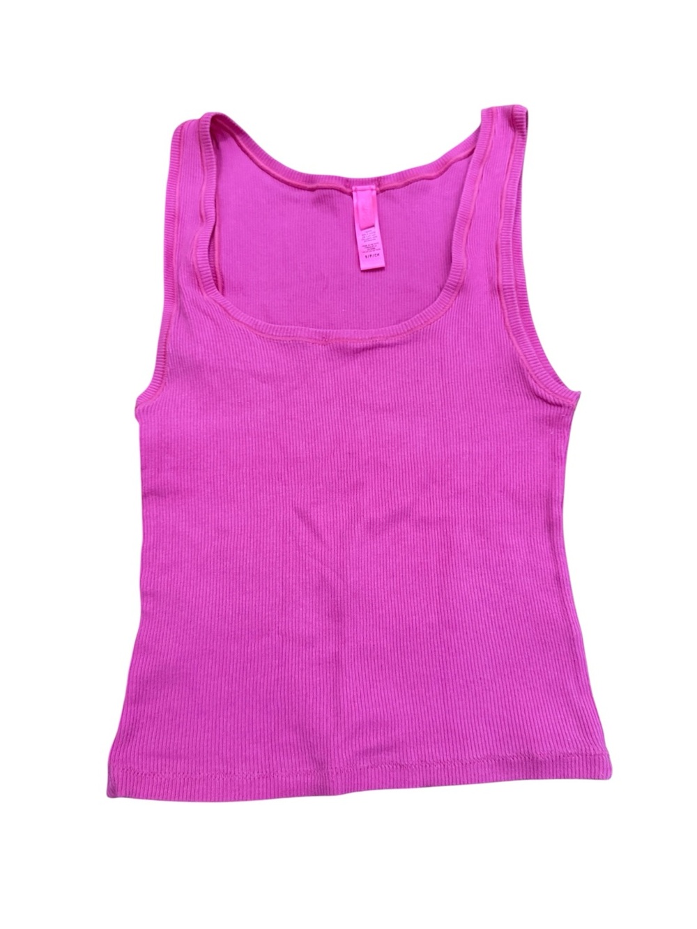 SKIMS Ribbed Tank Top — Hot Pink